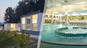 PROLJEĆE u Termama Jezerčica - EXCLUSIVE KUĆICA za 2 odraslih i 4 DJECE! 2 noćenja s POLUPANSIONOM uz piće, BAZENI, 3h SPA i animacija. WELLNESS BAG i gratis PARKING!
